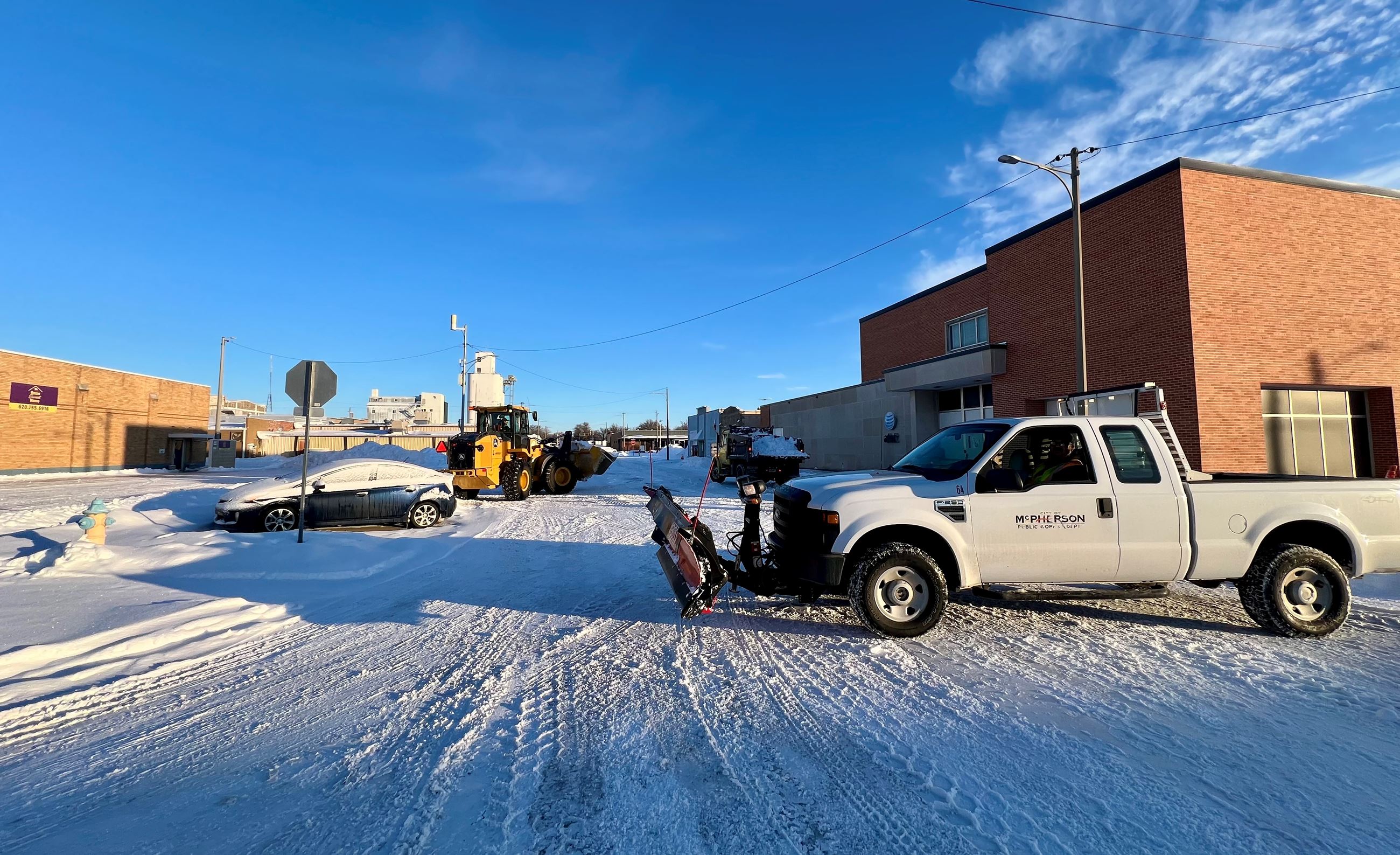 City workers removing snow